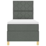 vidaXL Lit à ressorts avec matelas Gris foncé 80 x 200 cm tissu