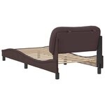 vidaXL Cadre de lit sans matelas Hvar marron foncé 90x200 cm tissu