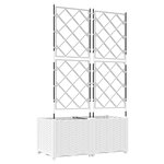 vidaXL Jardinier avec treille 2 Pièces blanc 80x40x143 cm