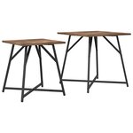 Table d'appoint vidaXL 2 Pièces Chêne fumé en bois d'ingénierie et métal