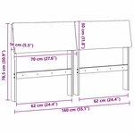 vidaXL Tête de lit capitonnée Gris clair 140 cm Pin massif