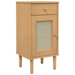 vidaXL Table de chevet SENJA aspect de rotin marron bois de pin massif