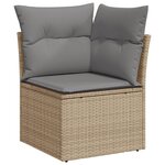 vidaXL Salon de jardin avec coussins 9Pièces mélange beige résine tressée