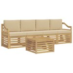 vidaXL Ensemble de canapés d'extérieur 5 pc Blanc et Beige Polyester