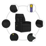 vidaXL Fauteuil de massage inclinable Noir Tissu