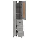 vidaXL Buffet haut Sonoma gris 34 5x34x180 cm Bois d'ingénierie