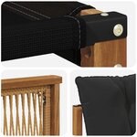 vidaXL Sofa de milieu extérieur Bois d'Acacia Massif Naturel