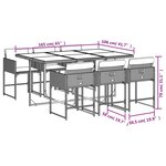 vidaXL Ensemble à manger de jardin et coussins 7 Pièces beige poly rotin