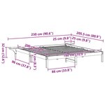 vidaXL Cadre de lit Naturel 180 x 200 cm Pin massif