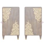 vidaXL Buffet Gris et or 40 x 33.5 x 75 cm Bois de manguier massif