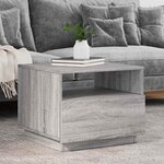 vidaXL Table basse avec lumières LED sonoma gris 50x49x40 cm