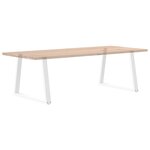 vidaXL Pieds de table à manger en forme de V  2 pièces  blanc  100 x (72-73 3) cm  acier