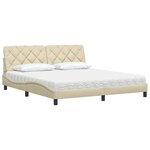 vidaXL Lit avec matelas crème 180x200 cm tissu