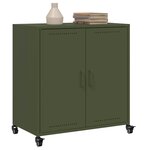 vidaXL Buffet vert olive 68x39x72 cm acier