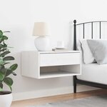 vidaXL Table de chevet Blanc 50 x 32 5 x 24 cm Bois massif en pin