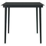vidaXL Table à dîner de jardin Noir 80x80x74 cm Acier et verre