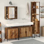 vidaXL Ensemble de mobilier de salle de bain avec étagère 4 Pièces Marron