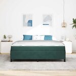 vidaXL Cadre de lit Vert foncé et blanc 180 x 200 cm Velours