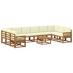 vidaXL Ensemble de canapés d'extérieur 11 pc Naturel et Crème