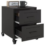 vidaXL Tables de chevet 2 Pièces noir 36x39x43 5 cm acier