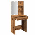 vidaXL Coiffeuse avec LED vieux bois 60x40x140 cm