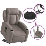 vidaXL Fauteuil inclinable de massage Taupe Tissu