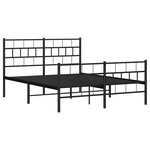 vidaXL Cadre de lit métal sans matelas avec pied de lit noir 150x200cm