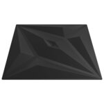 vidaXL Panneaux muraux 24 Pièces noir 50x50 cm XPS 6 m² étoile