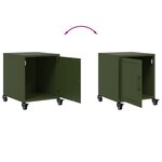 vidaXL Tables de chevet 2 Pièces vert olive 36x39x43 5 cm acier