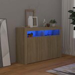 vidaXL Buffet avec lumières LED chêne sonoma 115 5x30x75 cm