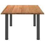 vidaXL Table à manger marron clair bois de chêne massif rectangulaire