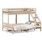 vidaXL Lit superposé sans matelas 90x200/140x200 cm bois massif
