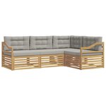 vidaXL Ensemble de canapés d'extérieur 4 pc Blanc et gris clair