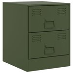 vidaXL Tables de chevet 2 Pièces vert 34 5x39x44 cm acier