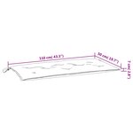 vidaXL Coussin de banc de jardin carreaux noir 110x50x7 cm tissu