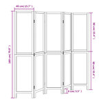 vidaXL Cloison de séparation 5 panneaux marron foncé paulownia massif
