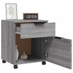 vidaXL Classeur mobile avec roues Sonoma gris 45x38x54 cm Bois