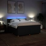 vidaXL Sommier à lattes de lit avec matelas Noir 180x200 cm Tissu