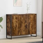vidaXL Meuble d'appoint Chêne Fumé 96 5 x 30 x 75 cm Bois d'ingénierie