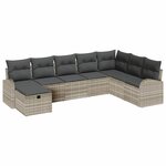 vidaXL Ensemble de canapé de jardin 8 Pièces Gris clair Poly rotin