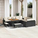 vidaXL Ensemble de canapé de jardin 13 Pièces Noir polyrotin