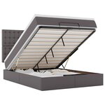 VidaXL Cadre de lit ottoman avec matelas gris 140x200 cm similicuir