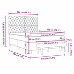 vidaXL Lit à ressorts avec matelas Gris clair 140 x 200 cm Velours