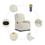vidaXL Fauteuil de massage inclinable Crème Velours