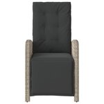 vidaXL Chaise inclinable de jardin avec repose-pied gris clair rotin