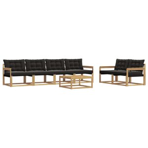 vidaXL Ensemble de canapés d'extérieur 7 pc Blanc et noir