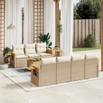 vidaXL Salon de jardin avec coussins 8 Pièces beige résine tressée