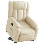 vidaXL Fauteuil inclinable Crème Tissu