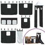 vidaXL Lit superposé sans matelas avec toboggan blanc noir 90x200 cm