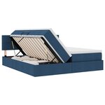 vidaXL Lit de rangement LED avec matelas Bleu 200 x 200 cm Tissu